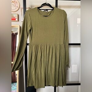 Olive Green Long Sleeve Dress from Wednesday’s Girl